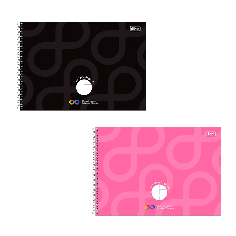 Caderno espiral capa dura meia pauta com 40 folhas Neuro Tilibra