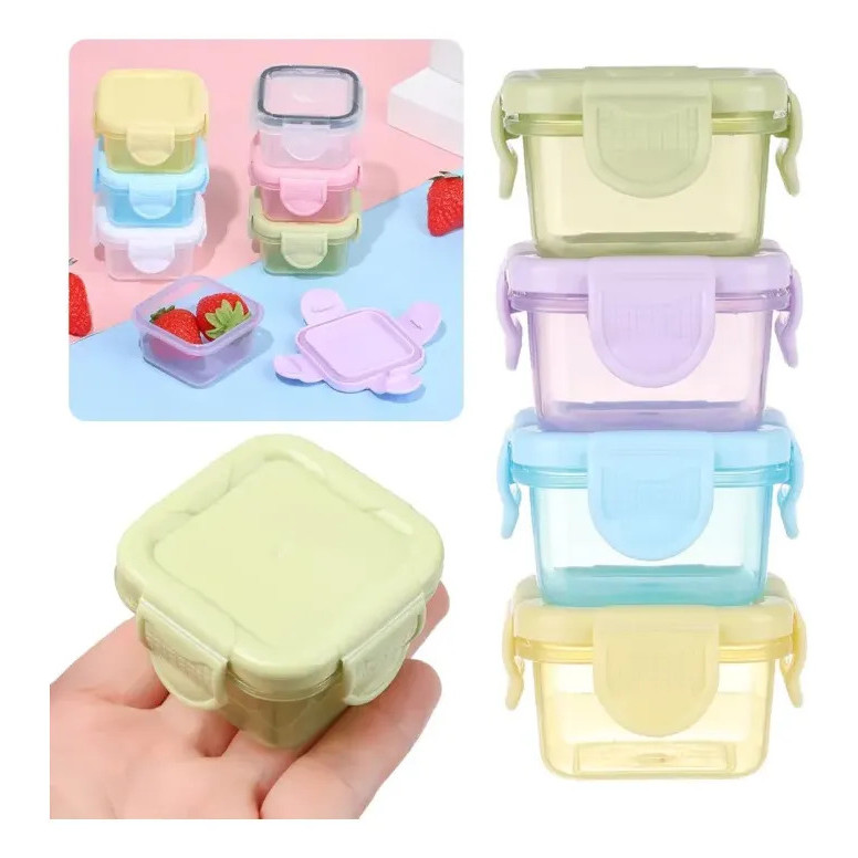 Kit Mini Potes C/tampa Para Congelar Papinha C/ 8 Pcs 60 Ml em Oferta na Shopee