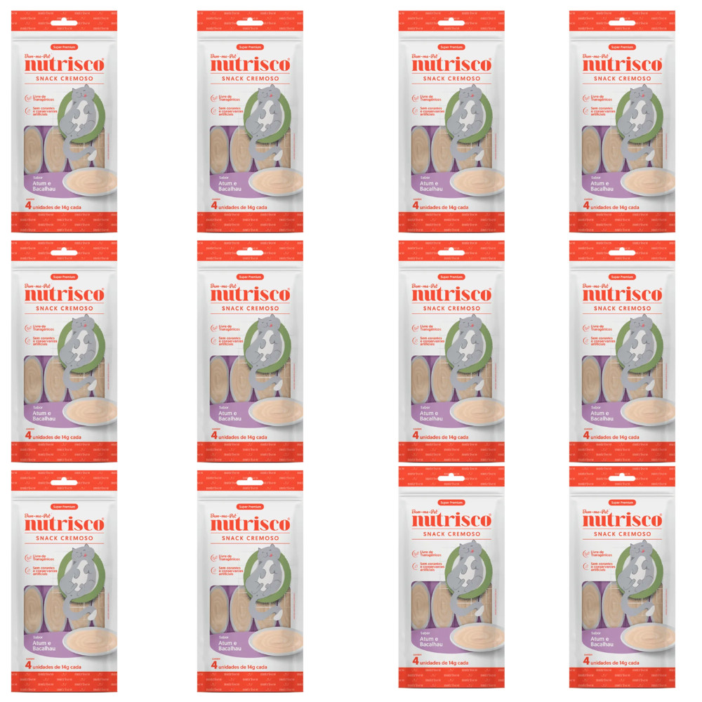 NUTRISCO SNACK CREMOSO ATUM E BACALHAU GATOS 56G CX 12 UN