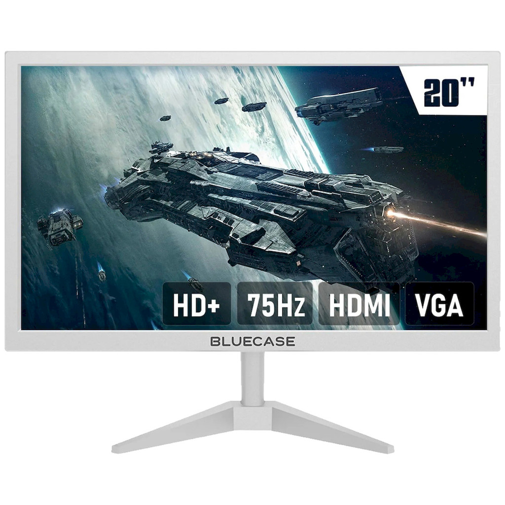 Monitor Gamer Bluecase 20", TN, HD+ 1600x900, 5ms, 75Hz, HDMI 1.4/VGA, Branco, BM20X3HVWW