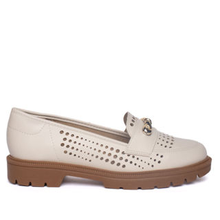 Mocassim Feminino Beira Rio Napa Vazado Off White em Oferta na Shopee