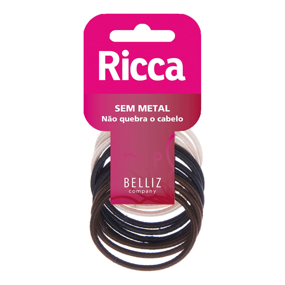 Prendedor de Cabelo Elástico Ricca Sem Metal 3mm Cores Sortidas em Oferta na Shopee