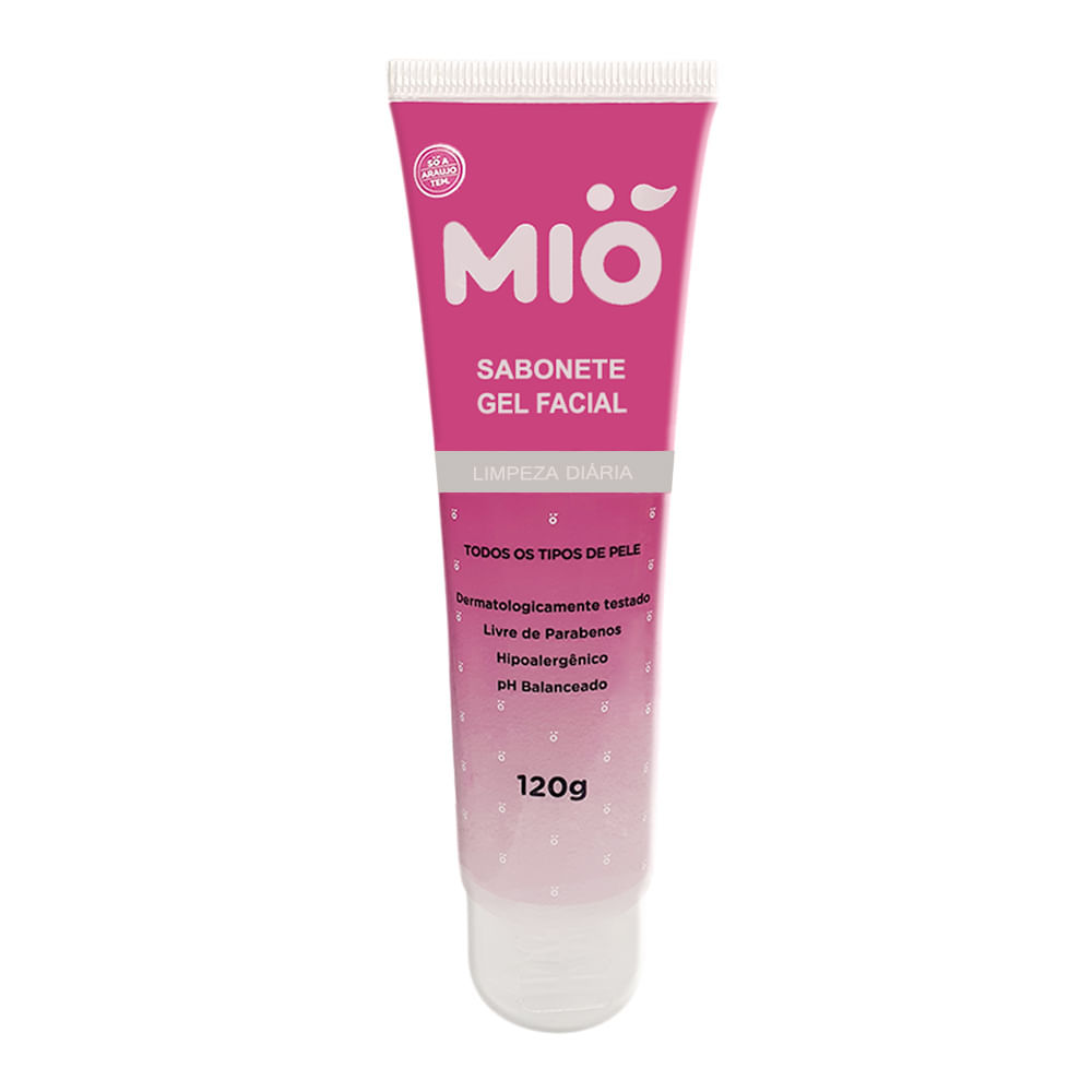 Sabonete Gel Facial Mió Limpeza Diária para Todos os Tipos de Pele 120g em Oferta na Shopee