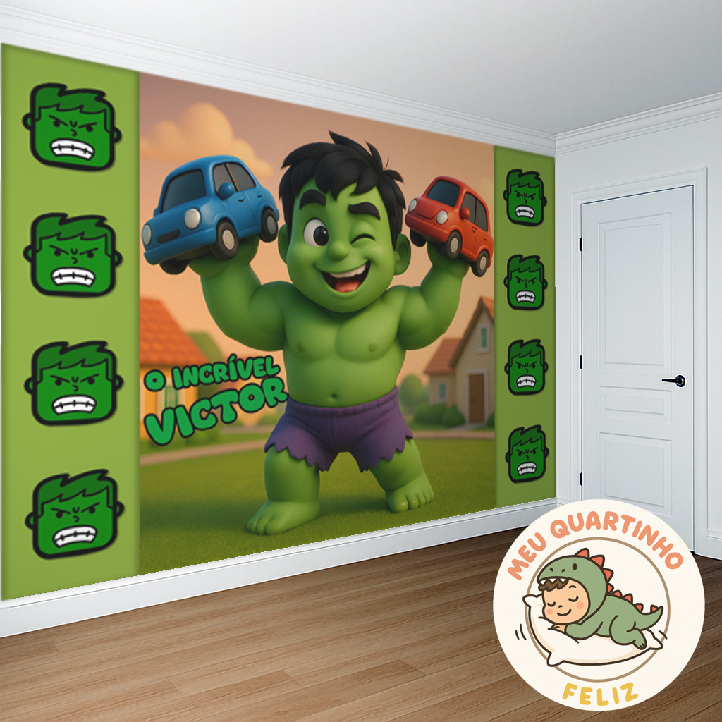 Papel de Parede Tema Hulk Baby para Quarto PAREDE TODA