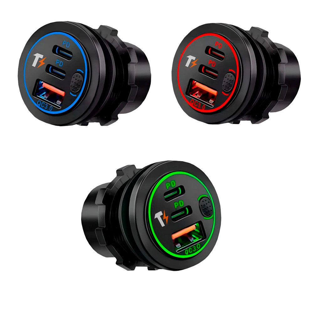 Acendedor Cigarro Tomada Carro Plug Usb Caminhão Tripla Usb