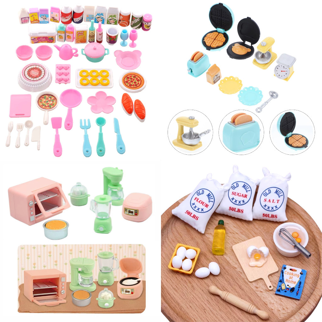 Kit De Comida , Bebida E Utensílio Em Miniatura Para Casa De Bonecas De 30 cm