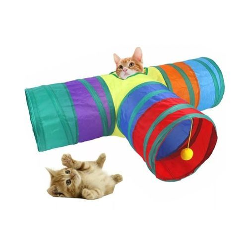 Túnel Interativo Colorido Brinquedo Túnel Gatinho Diversão Aventura Pet