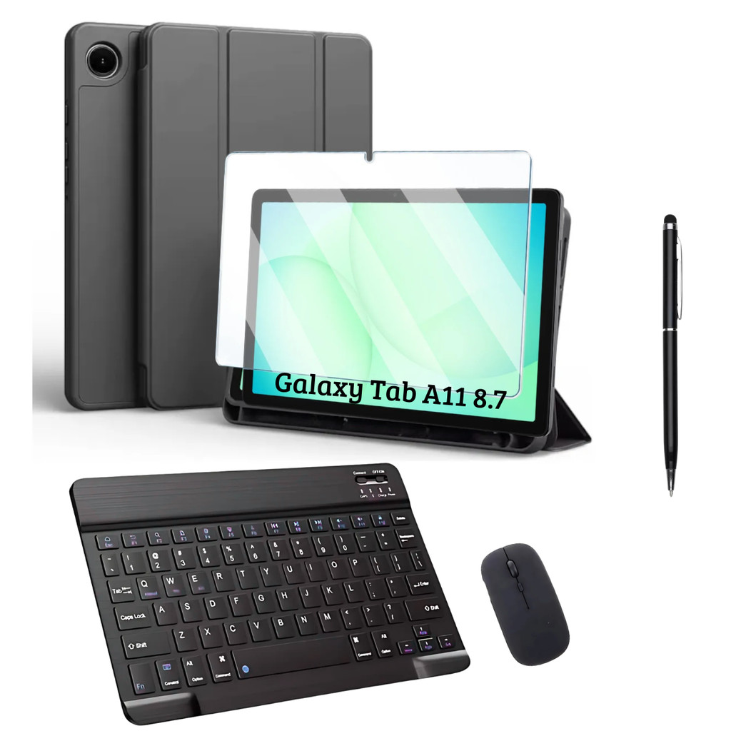 Capa Smart para tab A11 8.7 +Teclado e Mouse Bluetooth + Película + Caneta Touch