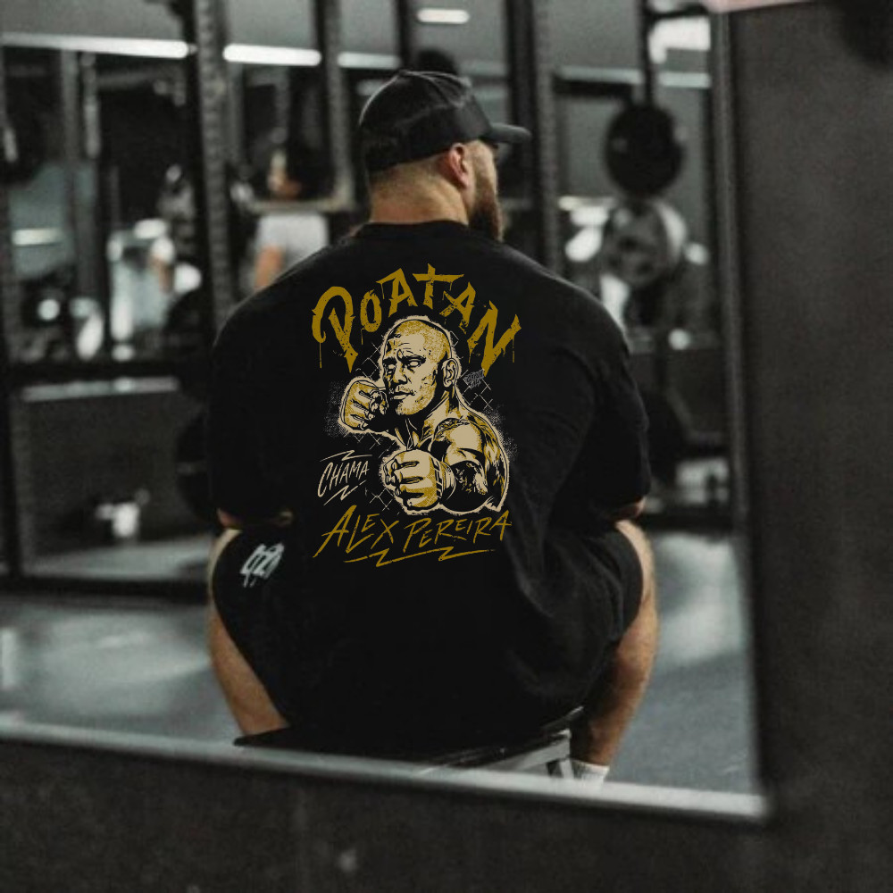 [Camiseta Vintage Masculina Algodão]HYP Camiseta Oversized Para Academia Poatan Camisa Streetwear Premium