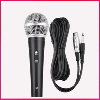 Microfone Profissional Com Cabo M-58 Sm58 5 Metros Fios Chave Liga Desliga Saída P10