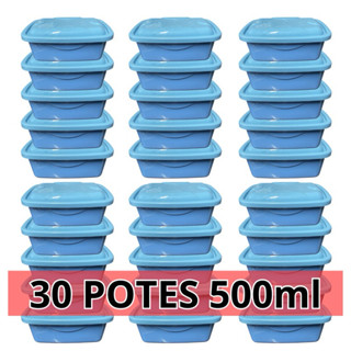 Potes Plástico Tapoer Azul ou Rosa Kit 5 até 30 unidades 500ml em Oferta na Shopee