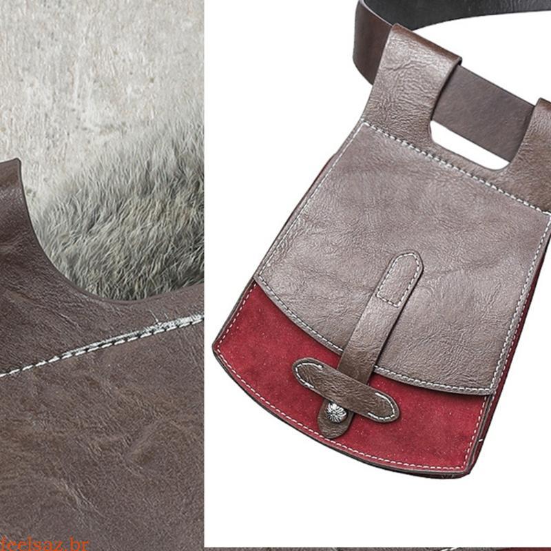 feelsaz Retro Medieval Couro Cinto Bolsa Idade Média Moedas Portáteis