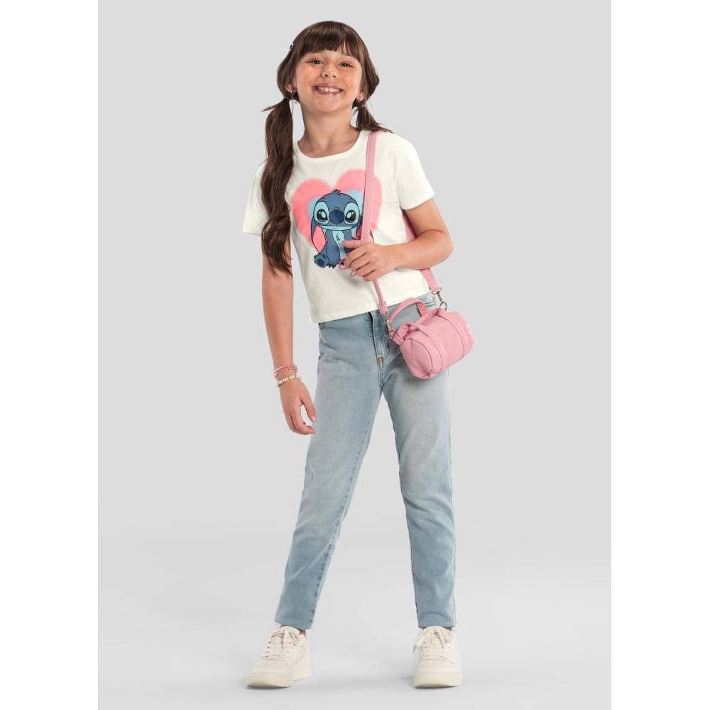 Blusa cropped infantil menina do Stitch Brandili - 12