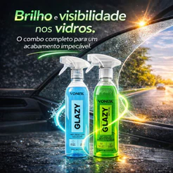 Kit Glazy + Glazy Anti Fog Vonixx Tratamento Completo para Vidros Automotivos