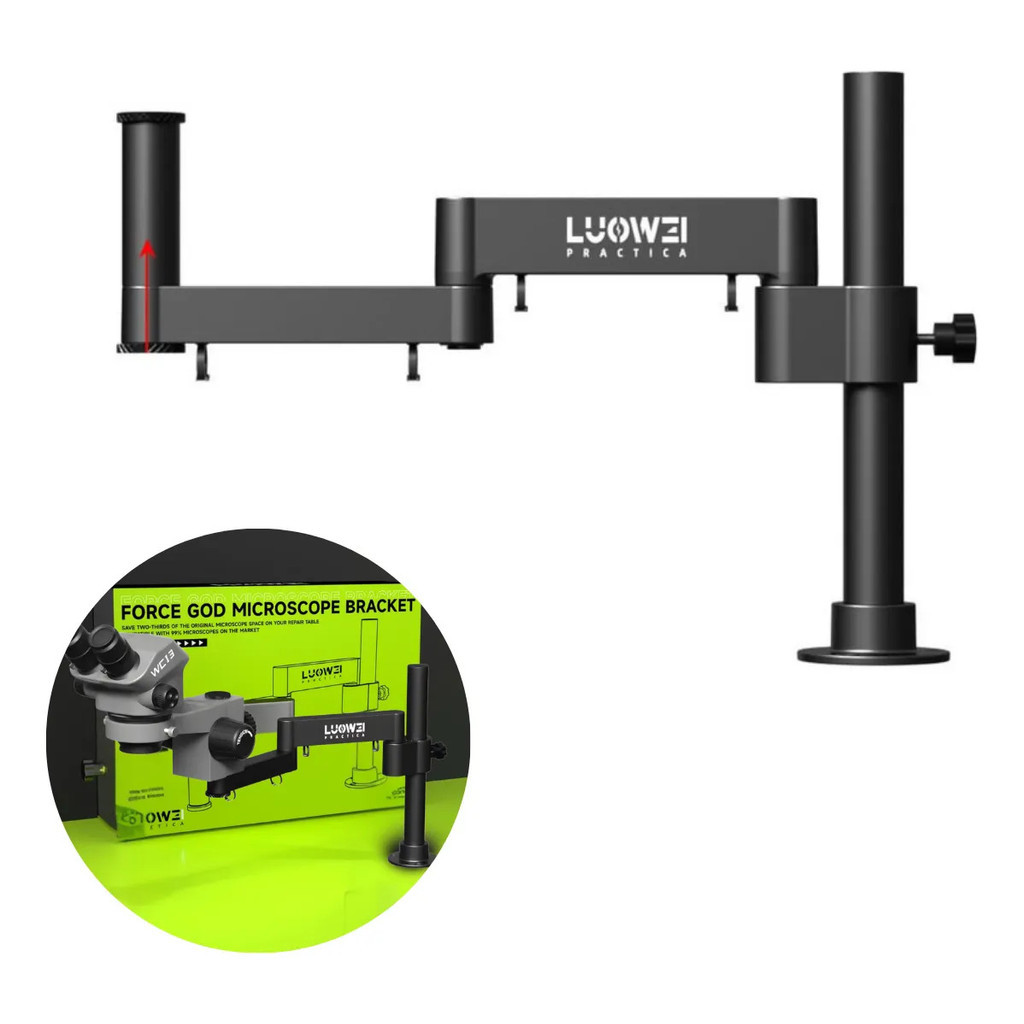 Suporte De Braço Articulado Para Microscópio Preto Luowei