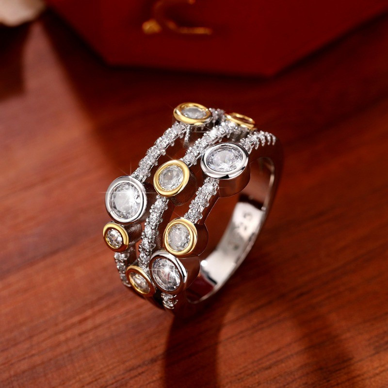S925 Prata Esterlina Zircão Anel Simples Moda Jóias Senhoras Presente — imagem 2 de 2