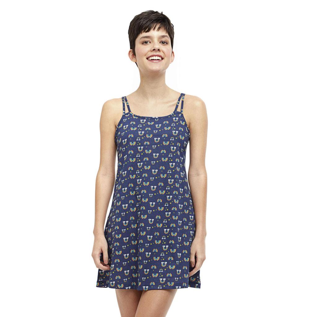 Camisola de Alcinha Estampada Rainbow Marinho