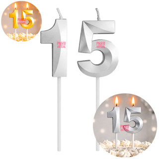Kit 2 Velas de Aniversário Unidade Design Perolizada Prata Metalizada Bolo Festa Prateado em Oferta na Shopee