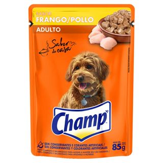Ração Úmida Champ Adulto sabor Frango Sachê 85g em Oferta na Shopee