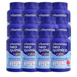 Kit 12 Vitamina Kids Neo Química Morango 60 Comprimidos em Oferta na Shopee