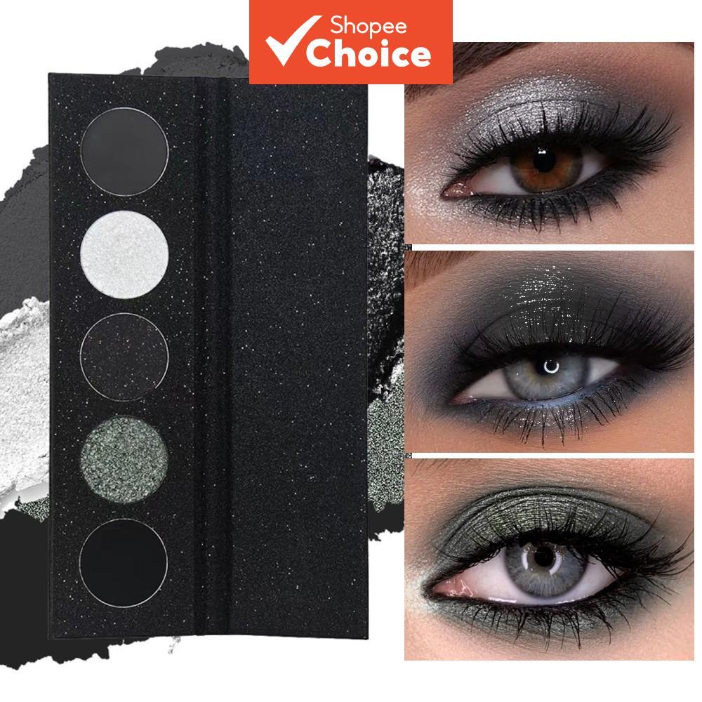 Paleta De Sombras Pearl E Tom Frio De 5 Cores Fosco-À Prova D'água De Suor , Tons Escuros De Longa Duração Para Olhos De