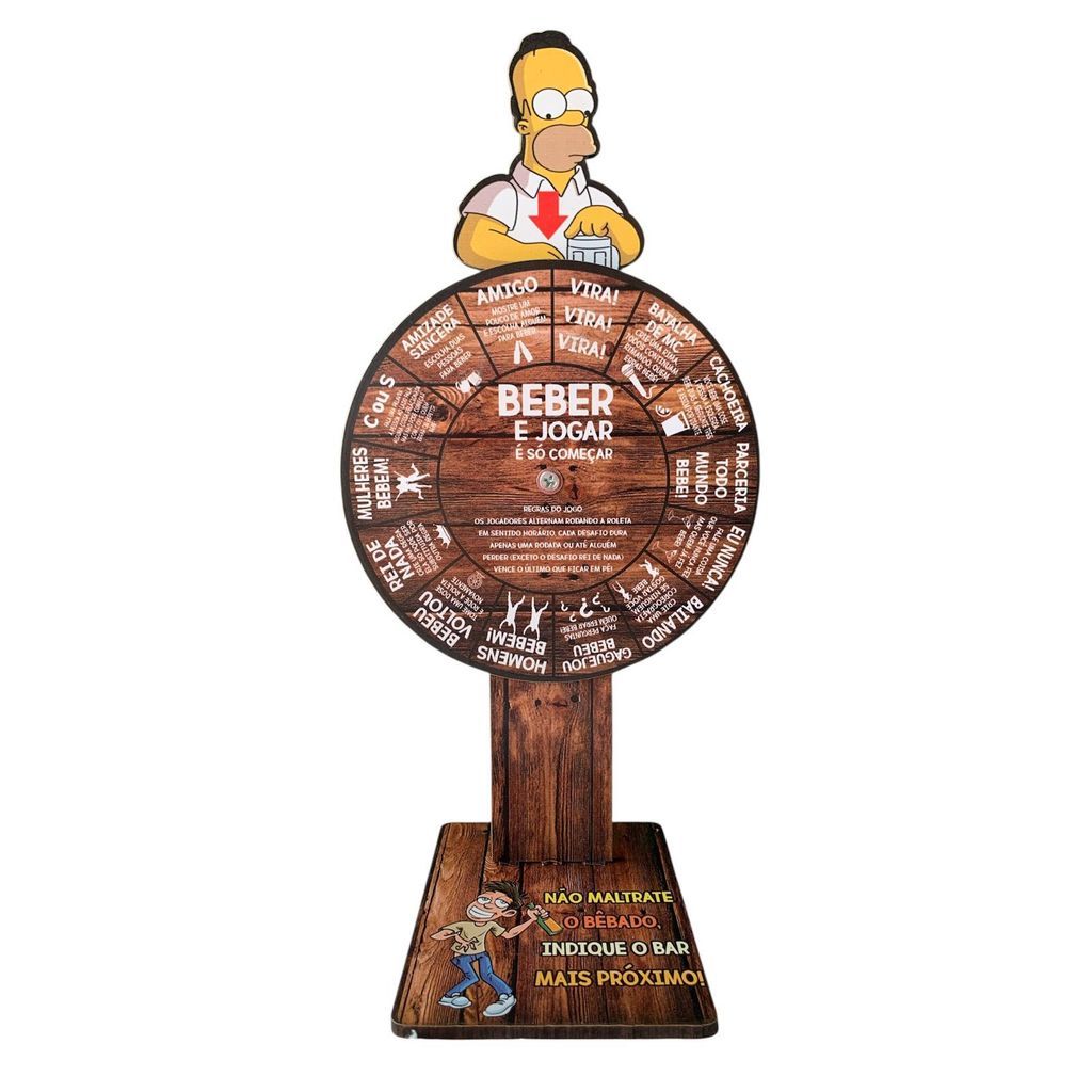 Kit 16 Roletas Drink Homer Simpson Jogo Amigos de Dose Desafio Divertido