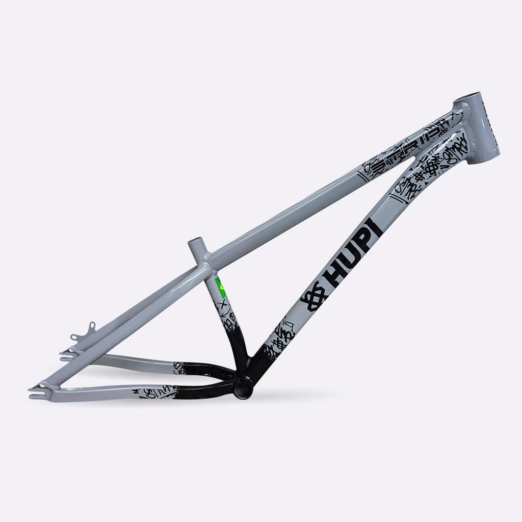Quadro Bike HUPI Strip Gancheira Horizontal Aro 26 Cinza e Preto