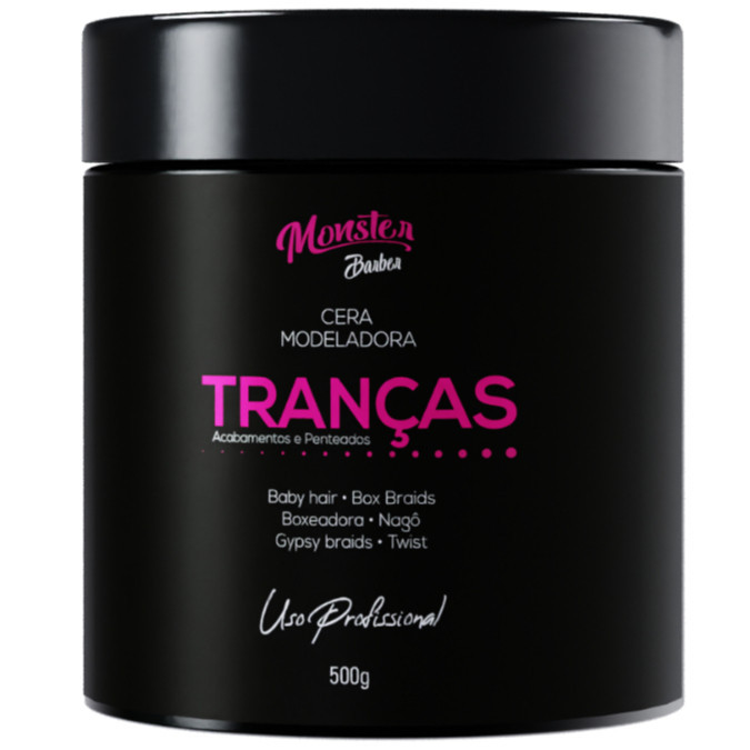 cera Modeladora Tranças Incolor Cabelo Box Braid Baby Hair Nagô Boxeadora Baby Hair low Poo 500gr monster barber !