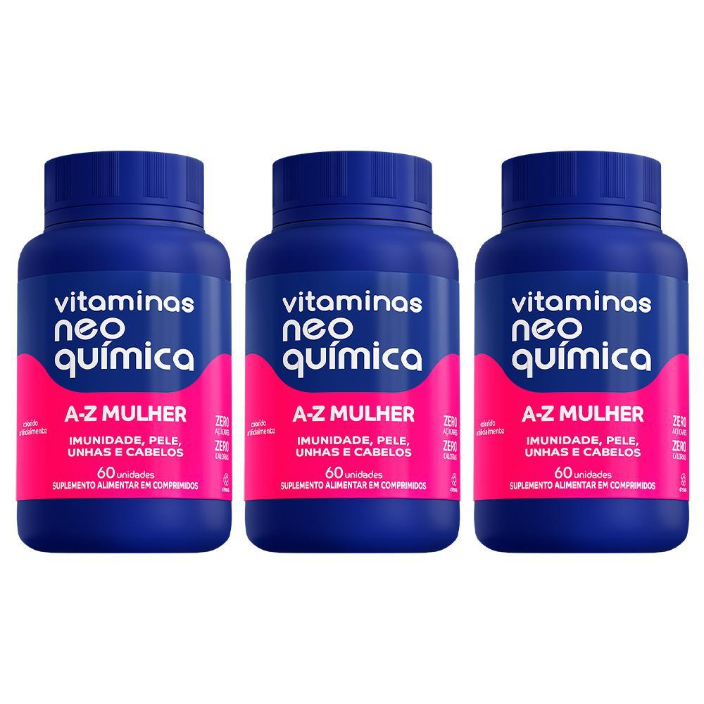 Kit c/3 Vitamina Neo Química Mulher - 60 Cpr