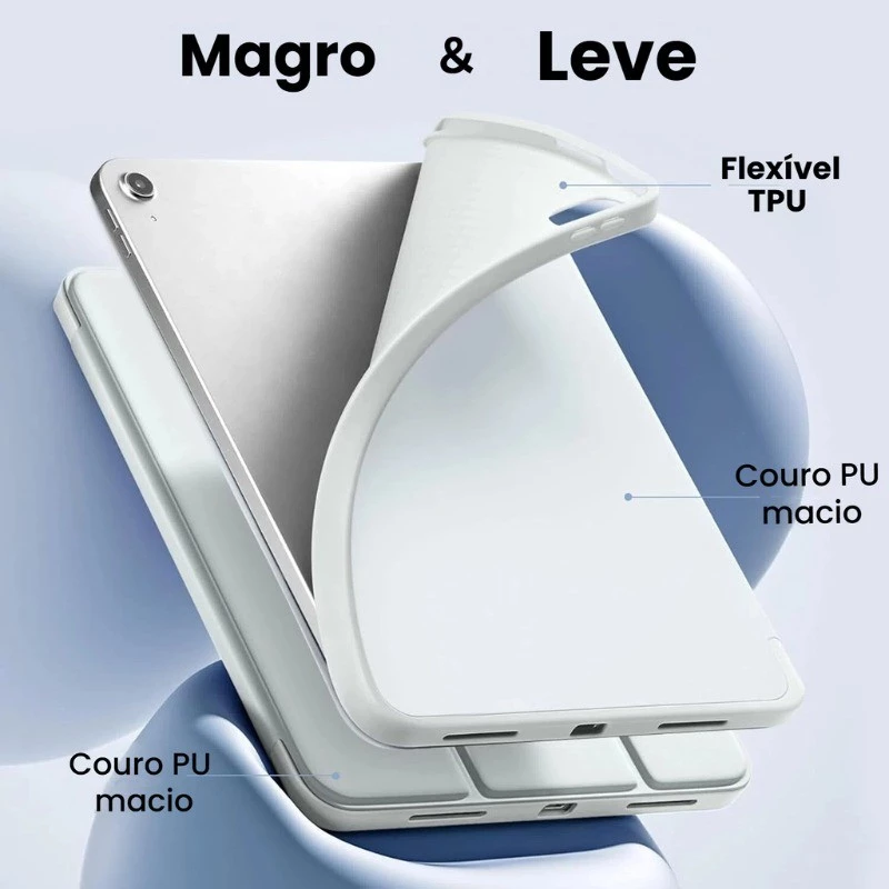 Capa Trifold para iPad A16 11" e 10 10,9" Smart Folio com Suporte Caneta — foto 3