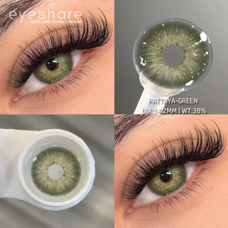 EYESHARE Envio Do Brasil 2pcs Contatos Coloridos Para PATTAYA-GREEN Verdes Cosméticos Maquiagem Anual Entrega Rápida