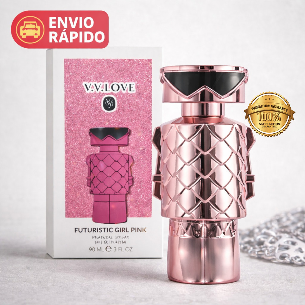 Perfume Robozinho rosa importado Doce Floral Feminino 30 ml Miniatura colecionável FUTURISTIC GIRL