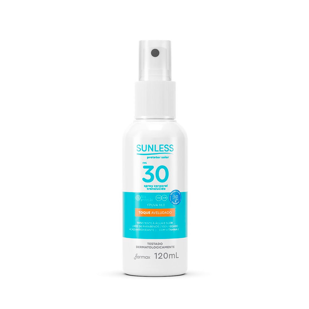 Protetor Solar Sunless Spray Translúcido FPS30 120ml - VENCIMENTO OUTUBRO 2026 em Oferta na Shopee