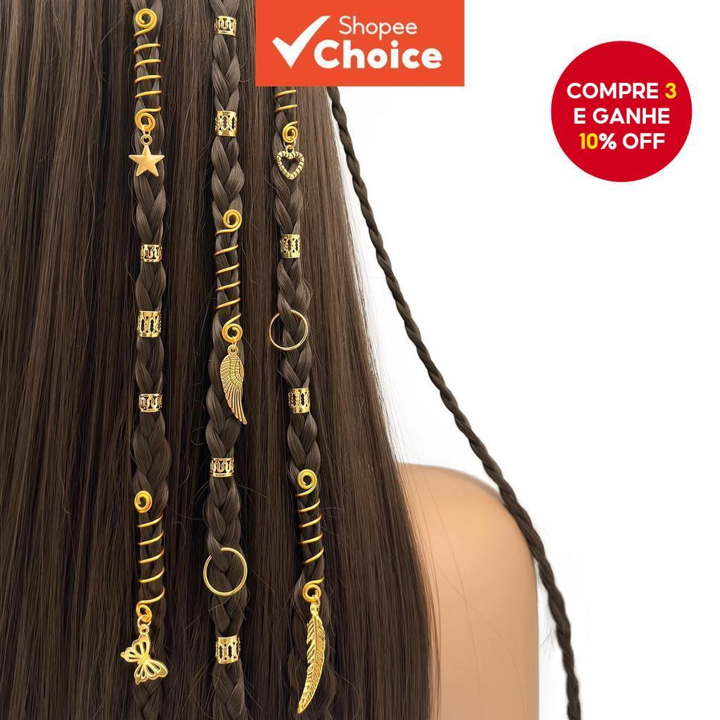 45 Peças De Liga Boêmia Trançada Laços De Cabelo Verão Dreadlocks Acessórios Para Festival Música Faixa em Oferta na Shopee