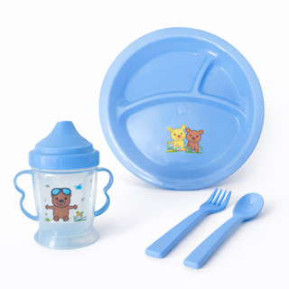 Kit Refeição Infantil Art Baby 4 Pcs – Prato, Copo e Talheres Modelos Variados em Oferta na Shopee