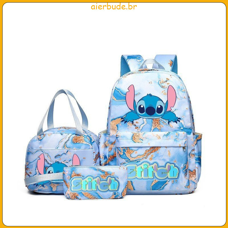 mochila do stitch material escolar infantil menino menina mascolina reforçada impermeável feminina em Oferta na Shopee