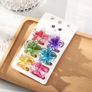 Kit 6 Grampo De Cabelo Frangipani Transparente-Punho De Flor Colorida Para Mulheres , Acessório De Resort De Praia em Oferta na Shopee