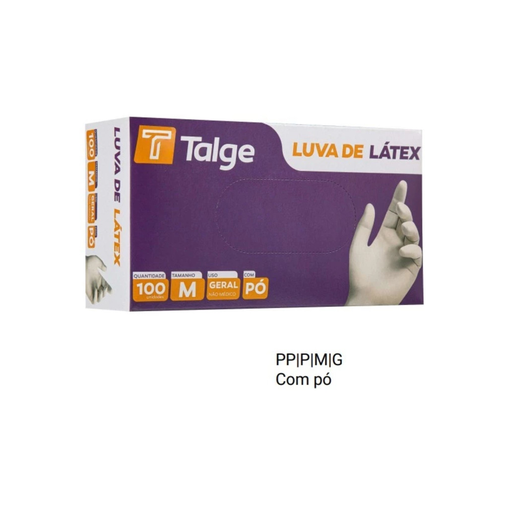 Luva Latex Procedimento Descartavel - P - M - G - Caixa C/100 Com Pó - Talge