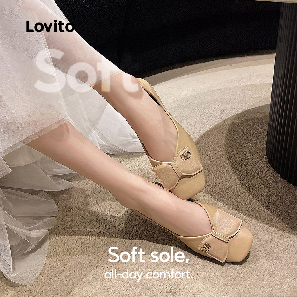 Lovito  Mary Janes Casuais para Mulheres LFAS6019 em Oferta na Shopee