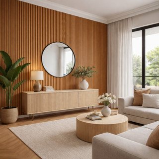 Kit 20 Placas Painel Ripado Madeira MDF Revestimento de Parede Decoração Casa em Oferta na Shopee