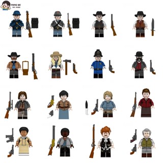 Boneca de ação presente de aniversário montado brinquedo americano ocidental decoração Cowboy blocos de construção em Oferta na Shopee