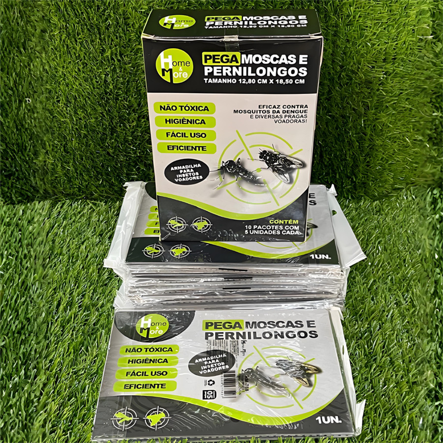 Kit Adesivo Repelente Pega Mosca Mosquito Pernilongo Inseto Voador Poderoso Gruda Cola Isca