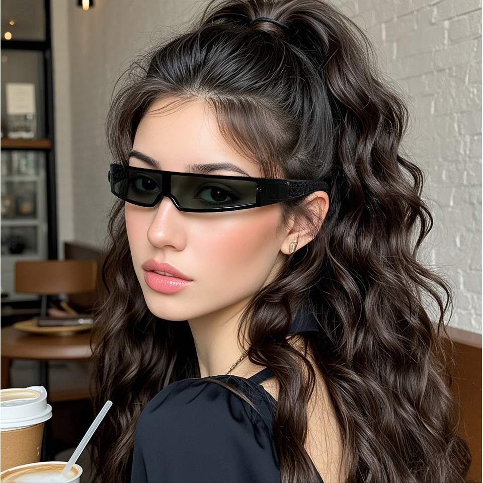 Óculos De Sol Com Faixa De Cabeça Feminino , Peça Única , Sentido Avançado , À Prova De Vento , Versátil , Moderno , For
