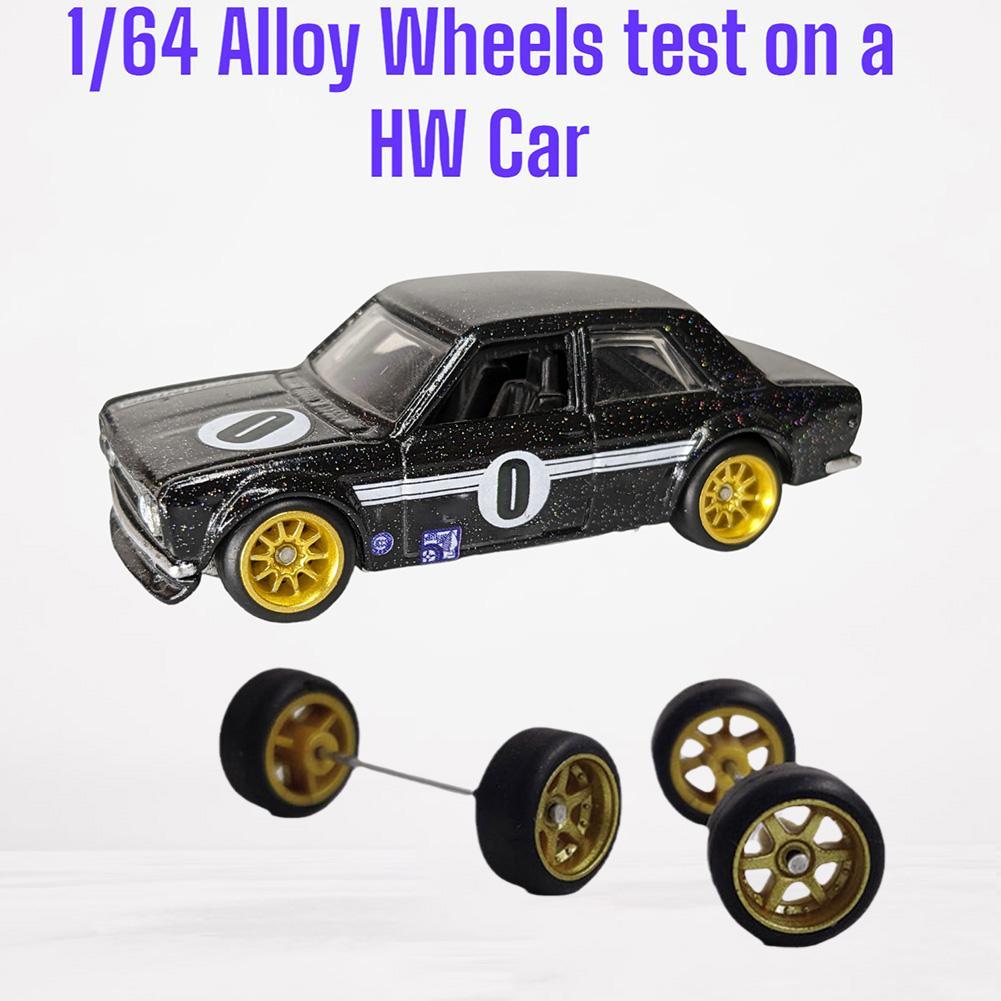 Rodas Em Escala 1 : 64 Para Hotwheels Com Modelo De Pneu De Borracha , Peças Modificadas , Carro Básico B2e9