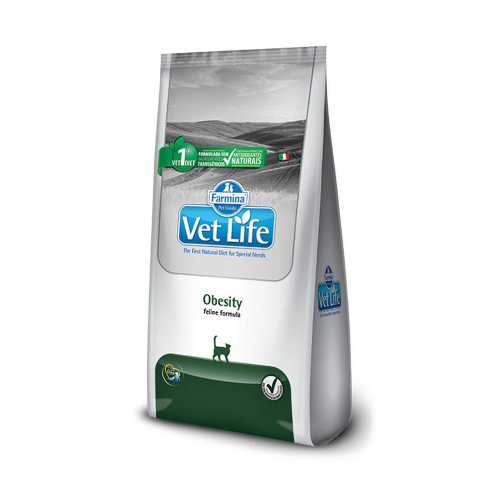 Ração Farmina Vet Life Natural Obesity Para Gatos Obesos 2Kg