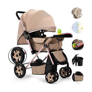 Alça para carrinho de bebê com alça reversível e rolamento 25kg cáqui