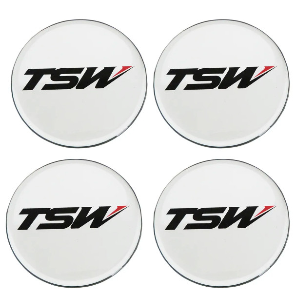 Jogo Adesivo Emblema Resinado 65mm TSW - Borda Cromada