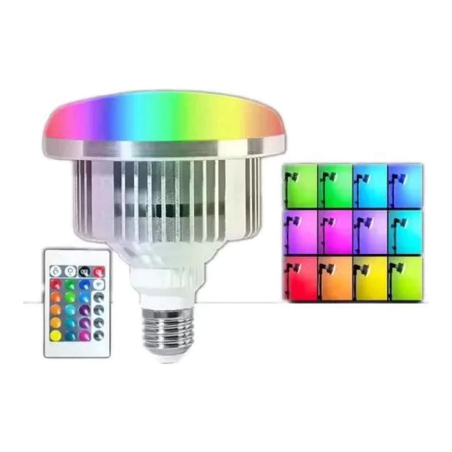kit2 Lâmpada Led Rgb 16 Cores Bivolt Bulbo 80w Com Controle cor Branco e RGB ou RGB E27