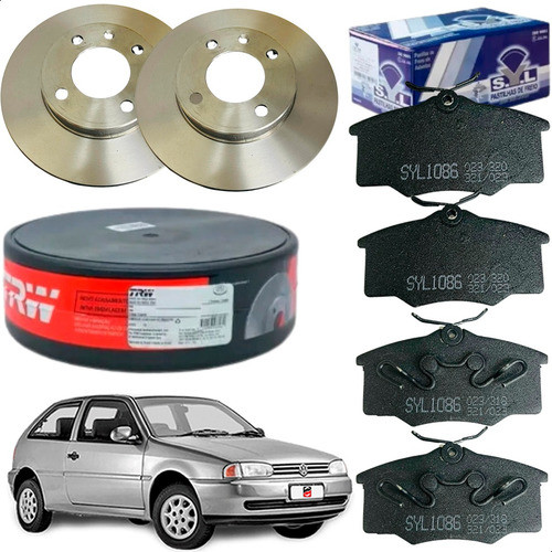 2 Discos Freio + Pastilhas Gol Bola 1995 1996 1997 A 2000...