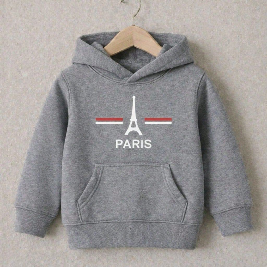 Moletom agasalho infantil e juvenil unissex com estampa PARIS E TORRE moletom canguru flanelado com bolsos
